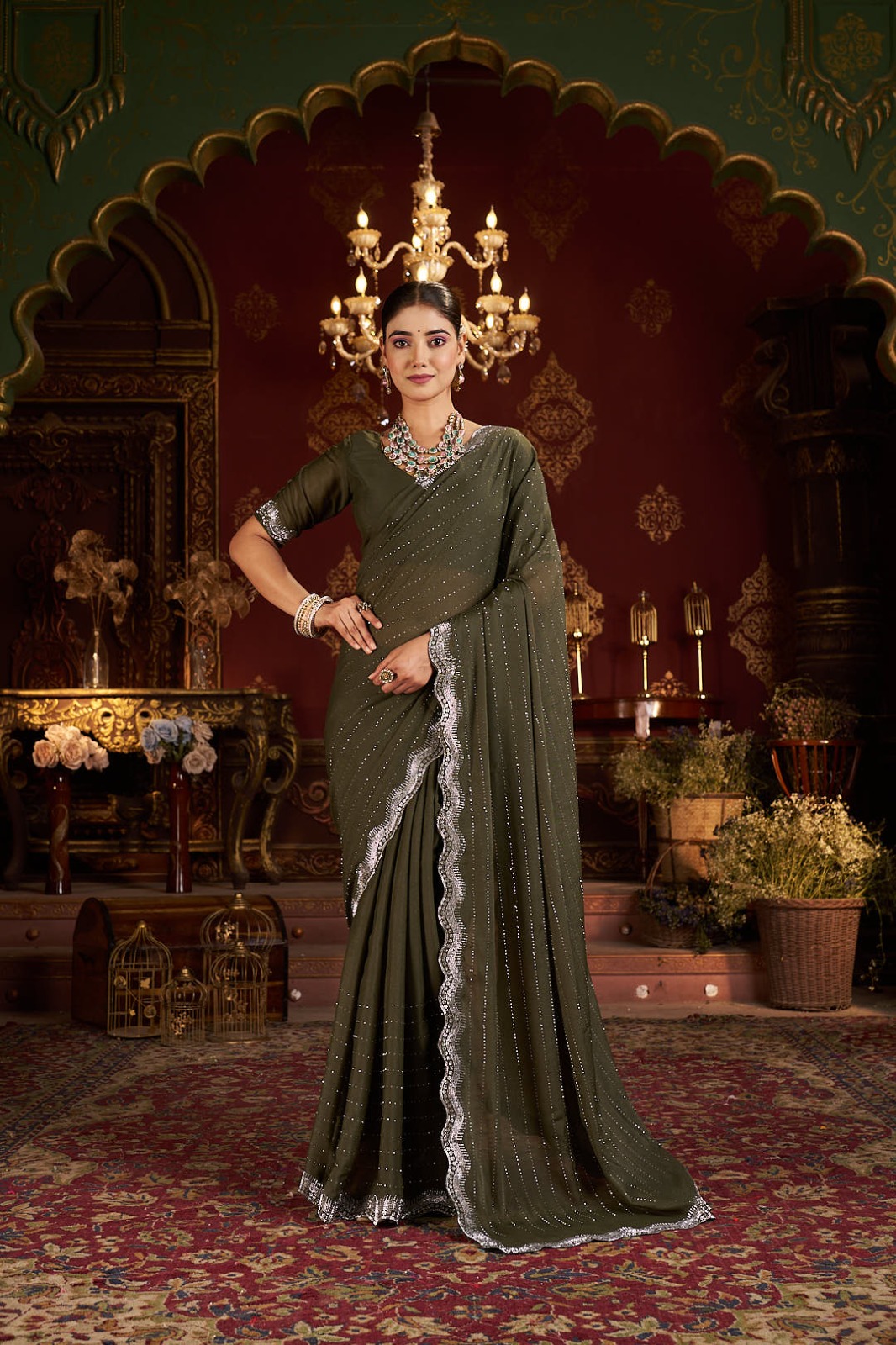 Printed saree — designer look